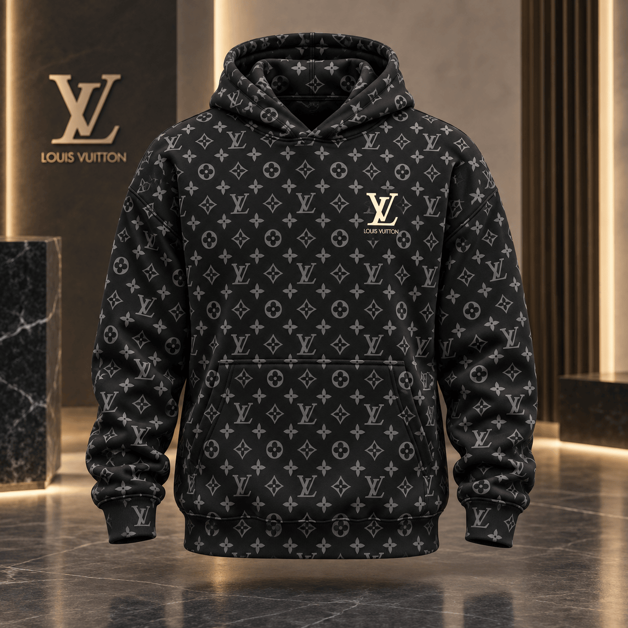 Louis Vuitton | Shadow Monogram Print Hoodie Christmas 2026 Collection