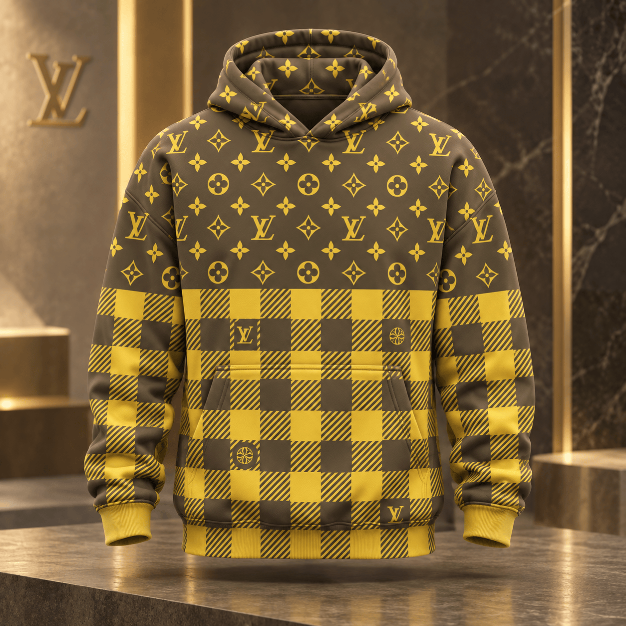 Louis Vuitton | Monogram Checkered Print Hoodie Christmas 2026 Collection