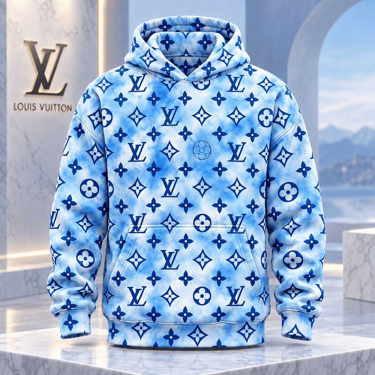 Louis Vuitton | Blue Cloud Monogram Hoodie Christmas 2026 Collection