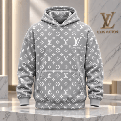 Louis Vuitton | Silver Monogram Print Hoodie Christmas 2026 Collection