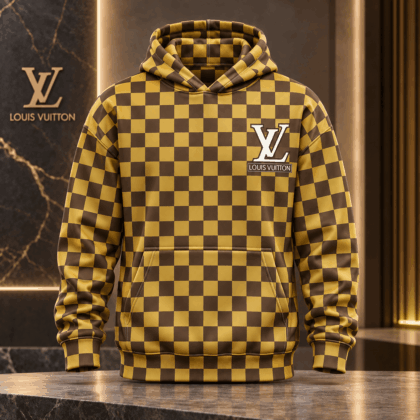 Louis Vuitton | Golden Checkerboard Print Hoodie Christmas 2026 Collection