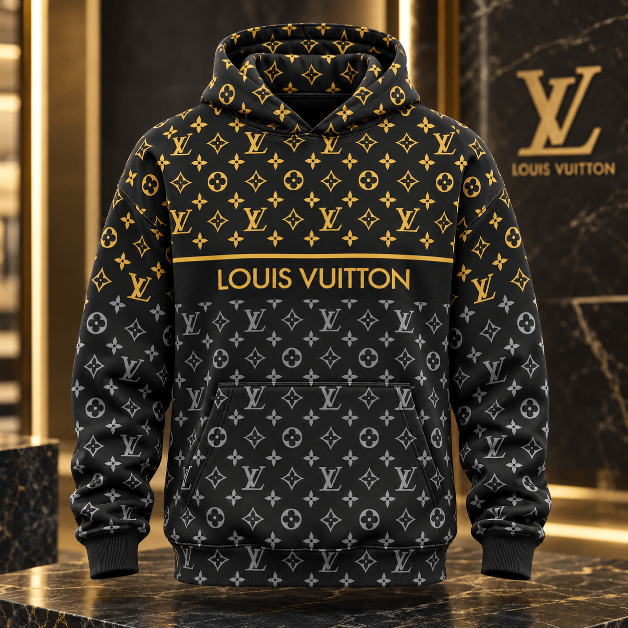 Louis Vuitton | Two-Tone Monogram Print Hoodie Christmas 2026 Collection