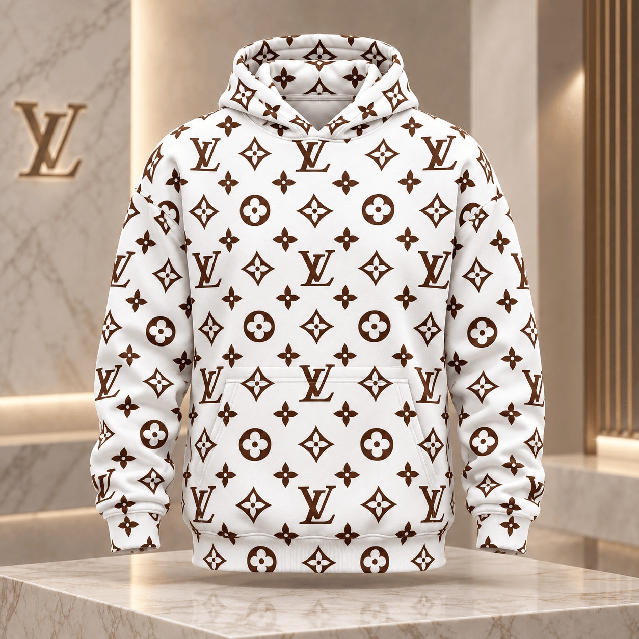 Louis Vuitton | Chocolate Monogram Print Hoodie Thanksgiving 2026 Collection
