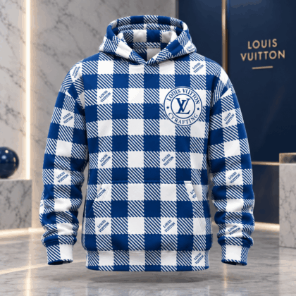 Louis Vuitton | Royal Blue Plaid Crest Hoodie Thanksgiving 2026 Collection