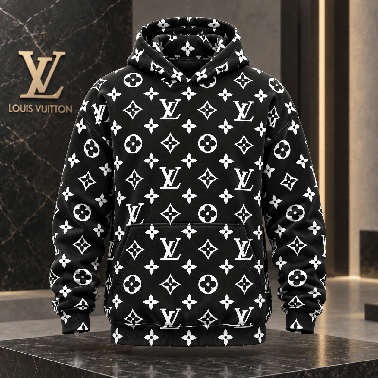 Louis Vuitton | Monochrome Monogram Print Hoodie Thanksgiving 2026 Collection