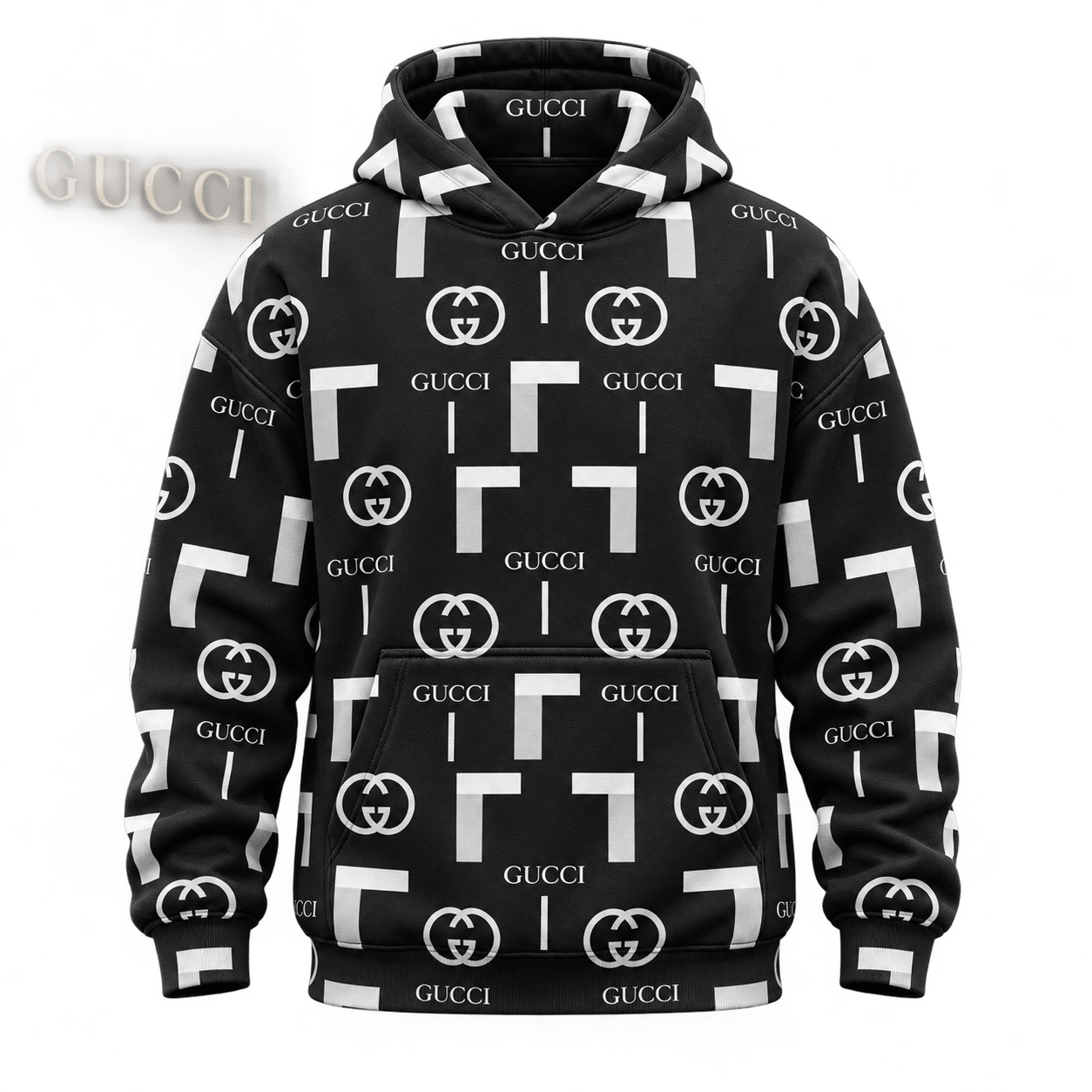 Gucci | Geometric Monogram Print Hoodie Fall 2026 Drop
