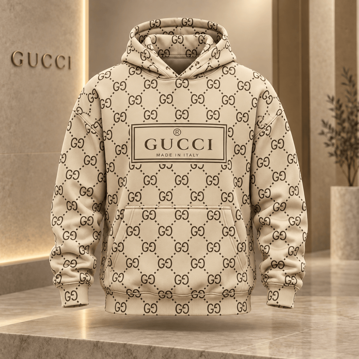 Gucci | Diamond Monogram Label Hoodie Fall 2026 Drop