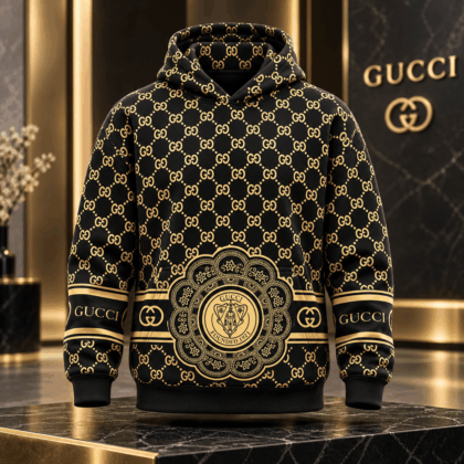 Gucci | Golden Monogram Crest Hoodie Fall 2026 Drop