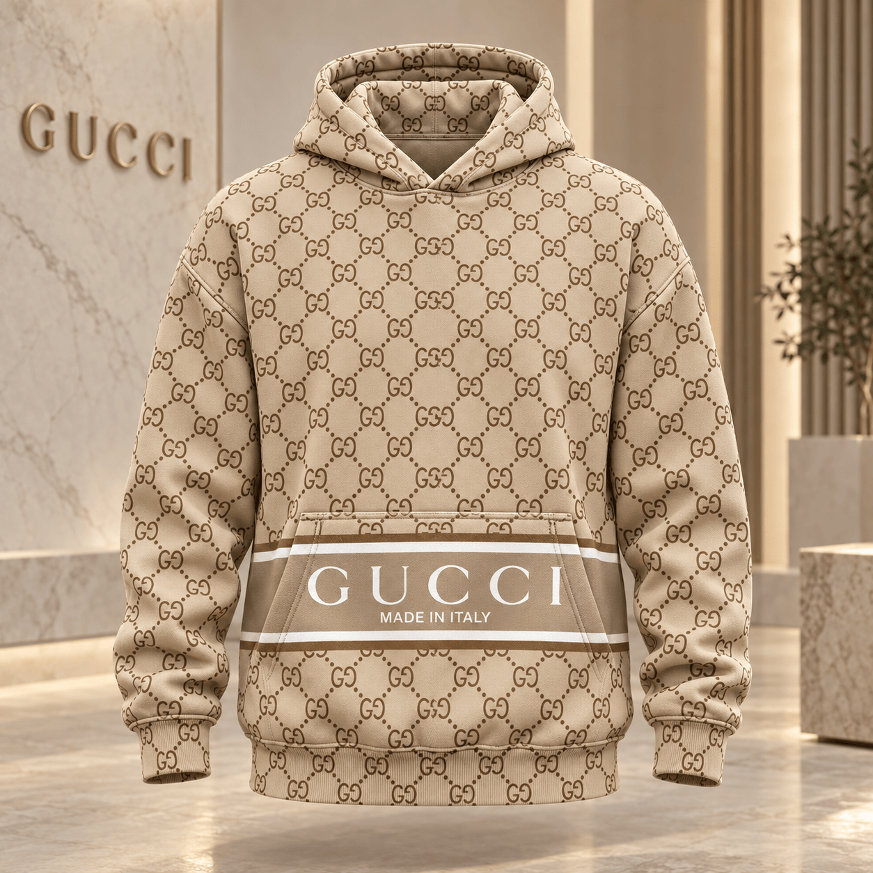 Gucci | Diamond Monogram Stripe Hoodie Fall 2026 Drop