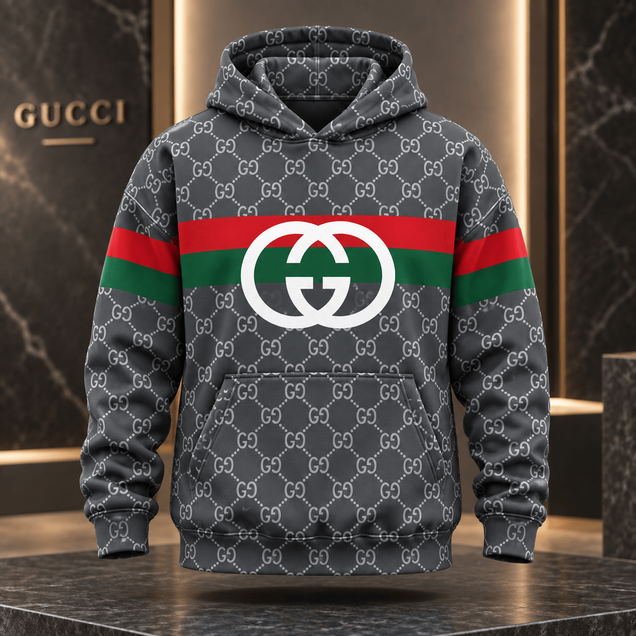 Gucci | Diamond Monogram Web Stripe Hoodie Winter 2026 Drop