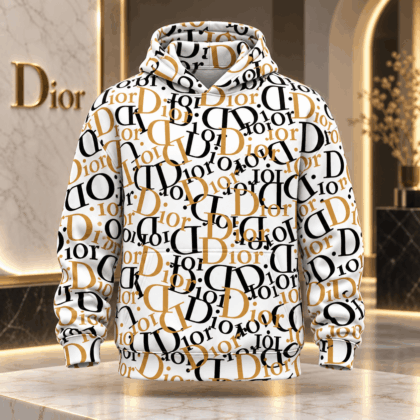 Dior | Black Gold Typographic Print Hoodie Winter 2026 Edition