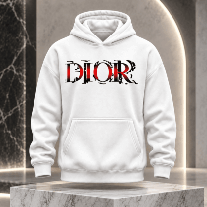 Dior | Distressed Red Stripe Wordmark Hoodie Winter 2026 Edition