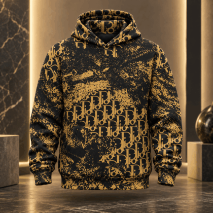 Dior | Distressed Gold Monogram Hoodie Winter 2026 Edition