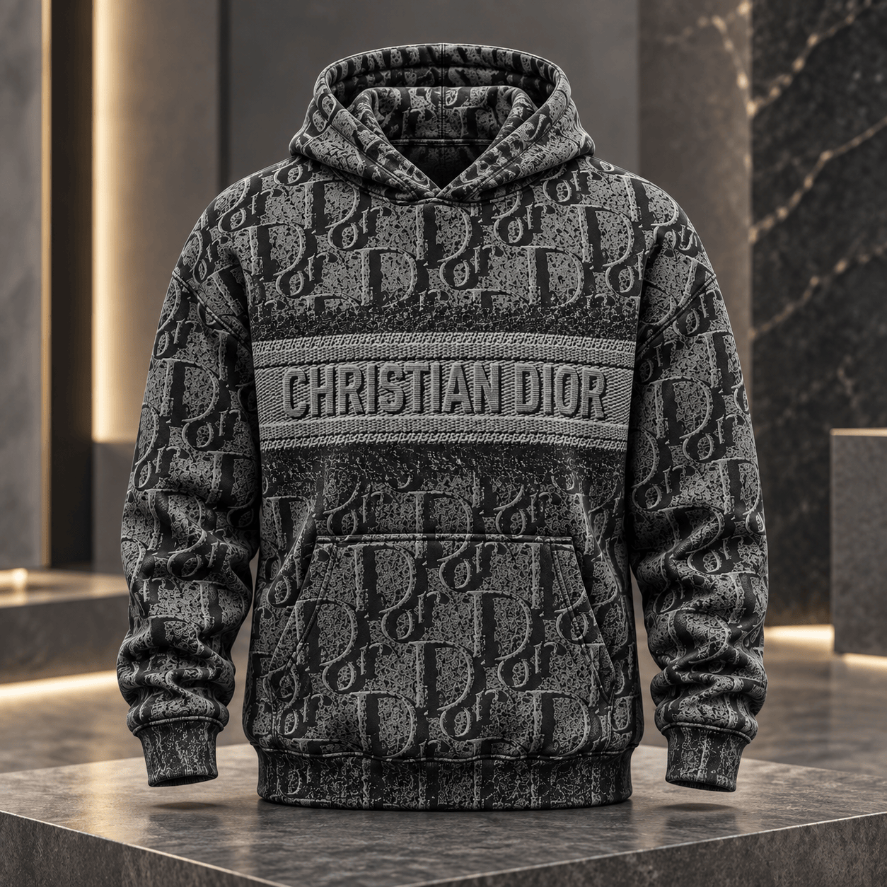 Dior | Distressed Monogram Stripe Hoodie Winter 2026 Edition