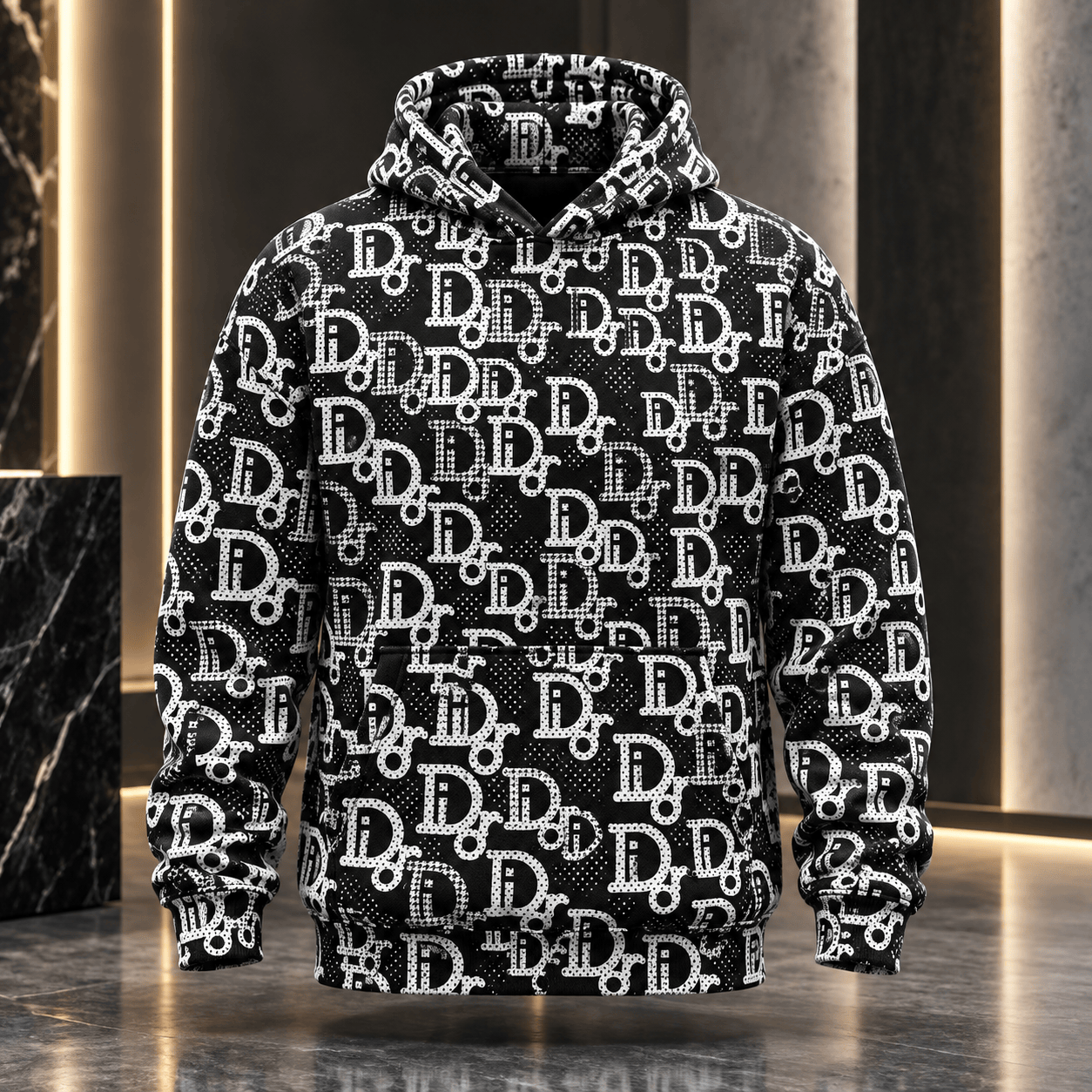Dior | Studded Monogram Print Hoodie Winter 2026 Edition