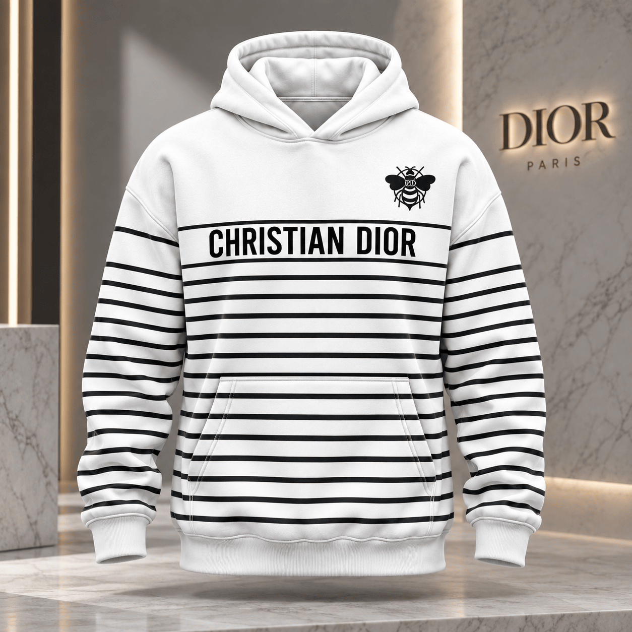 Dior | Bee Stripe Logo Hoodie Holiday 2026 Edition