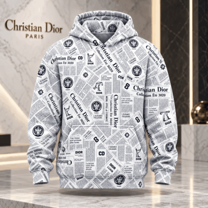 Dior | Newspaper Collage Print Hoodie Holiday 2026 Edition