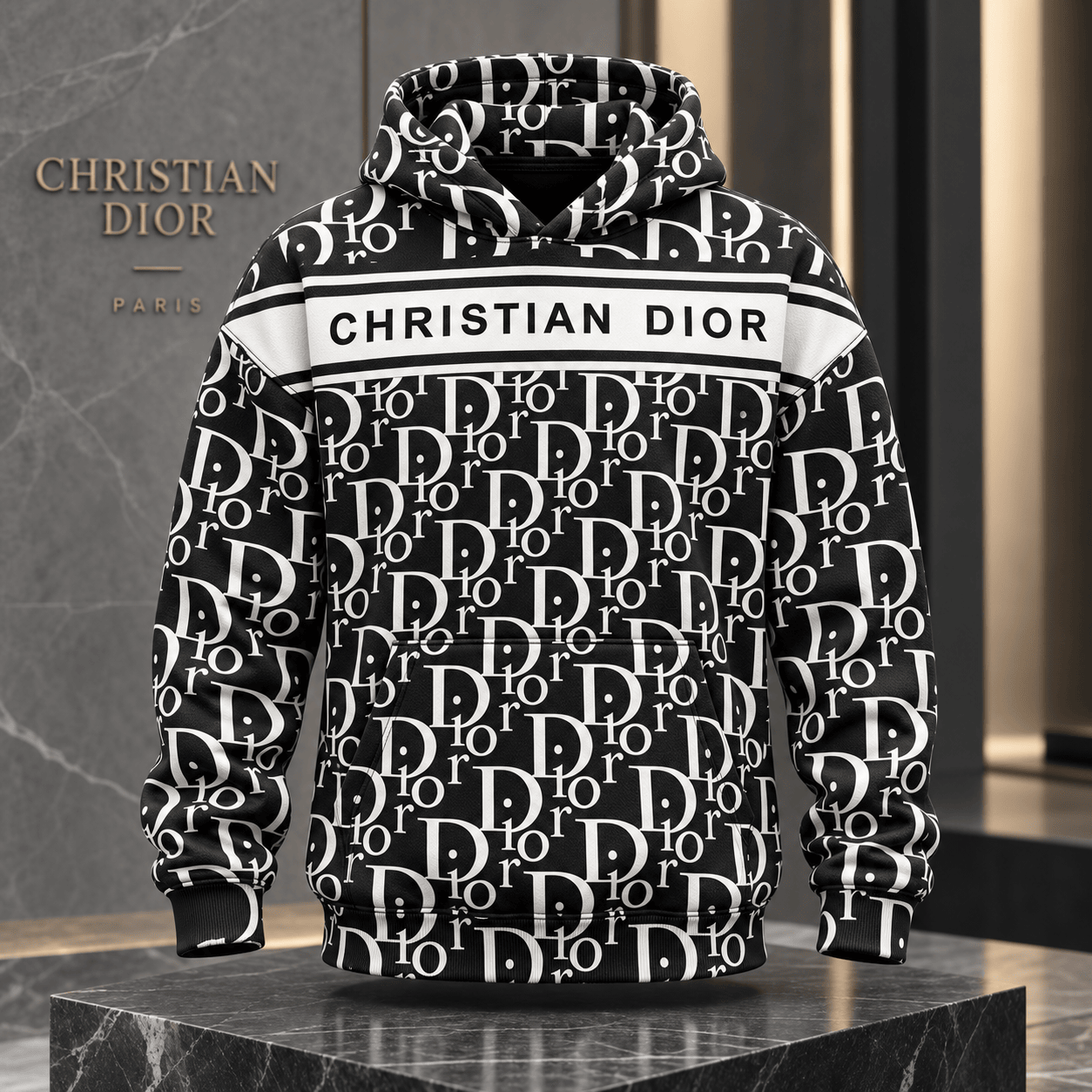 Dior | Monogram Logo Stripe Hoodie Holiday 2026 Edition