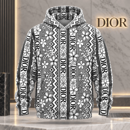 Dior | Monochrome Floral Stripe Hoodie Holiday 2026 Edition