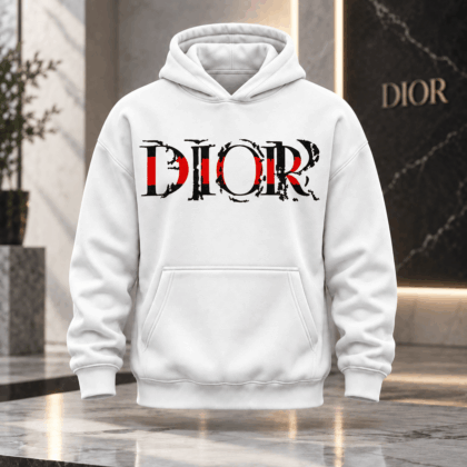 Dior | Distressed Red Stripe Logo Hoodie Christmas 2026 Edition