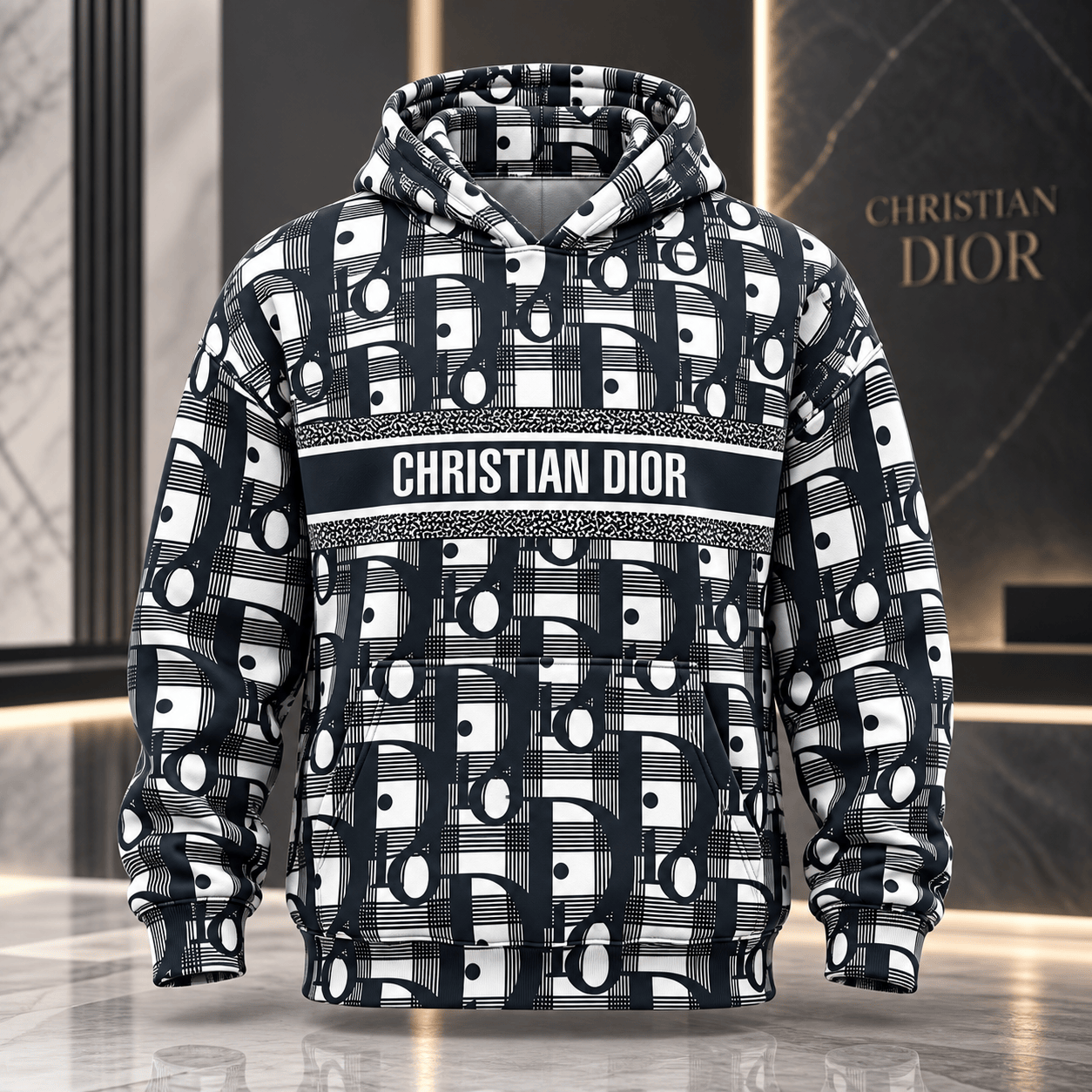 Dior | Geometric Plaid Monogram Hoodie Christmas 2026 Edition