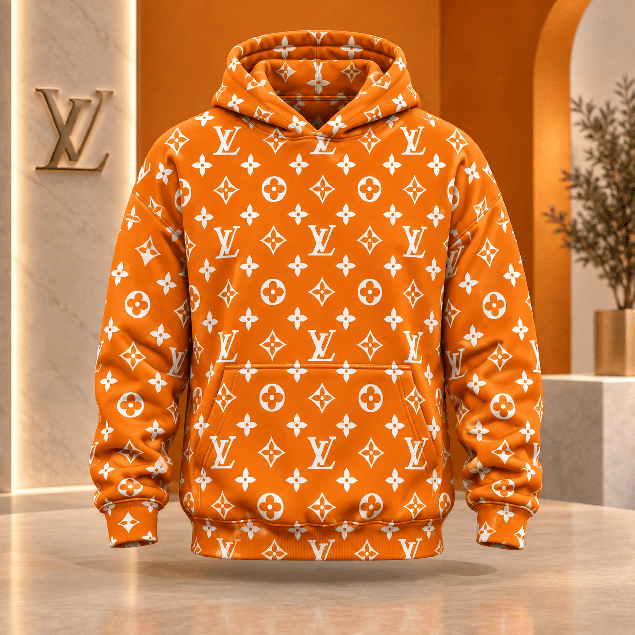 Louis Vuitton | Orange Monogram Print Hoodie Black Friday 2026 Collection