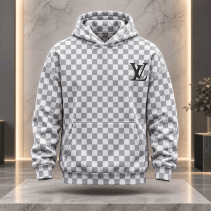 Louis Vuitton | Silver Checkerboard Print Hoodie Black Friday 2026 Collection