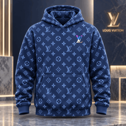 Louis Vuitton | Tonal Blue Monogram Hoodie Year-End 2026 Collection