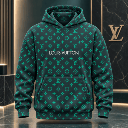 Louis Vuitton | Emerald Monogram Print Hoodie Year-End 2026 Collection