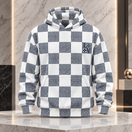Louis Vuitton | Navy Mesh Checkerboard Hoodie Year-End 2026 Collection