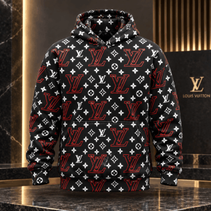 Louis Vuitton | Red Outline Monogram Print Hoodie Year-End 2026 Collection