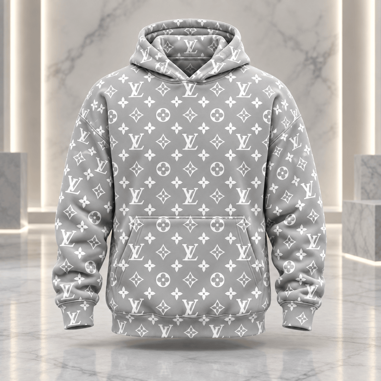 Louis Vuitton | Silver Allover Monogram Hoodie Year-End 2026 Collection