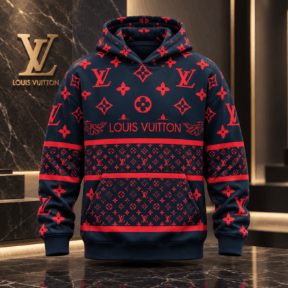 Louis Vuitton | Crimson Monogram Stripe Hoodie Year-End 2026 Collection
