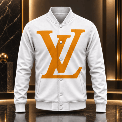 Louis Vuitton | Oversized Orange Monogram Baseball Jacket Fall 2026 Collection