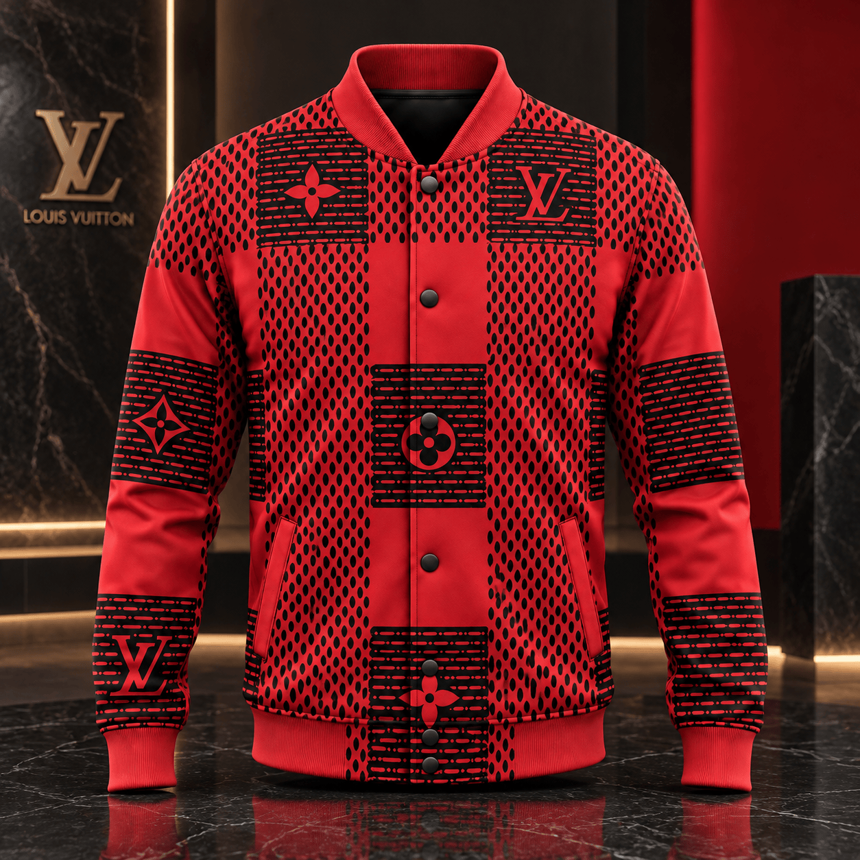 Louis Vuitton | Monogram Mesh Patchwork Baseball Jacket Fall 2026 Collection