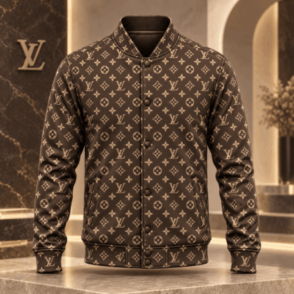 Louis Vuitton | Chocolate Monogram Print Baseball Jacket Fall 2026 Collection