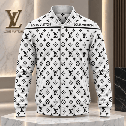 Louis Vuitton | Monochrome Monogram Print Baseball Jacket Fall 2026 Collection