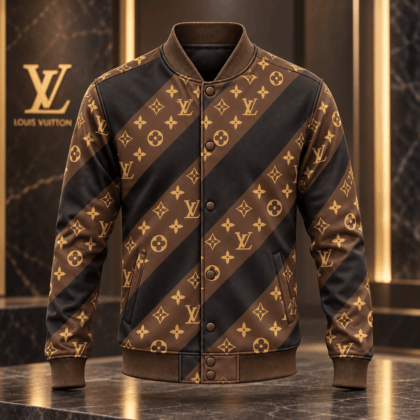 Louis Vuitton | Monogram Diagonal Stripe Baseball Jacket Fall 2026 Collection