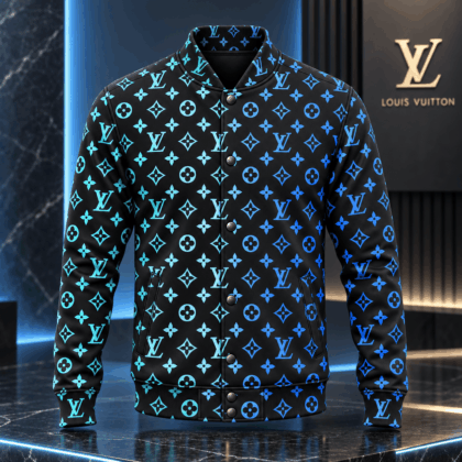 Louis Vuitton | Blue Gradient Monogram Baseball Jacket Fall 2026 Collection