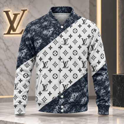 Louis Vuitton | Monogram Feather Colorblock Baseball Jacket Fall 2026 Collection