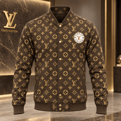 Louis Vuitton | Classic Brown Monogram Baseball Jacket Fall 2026 Collection