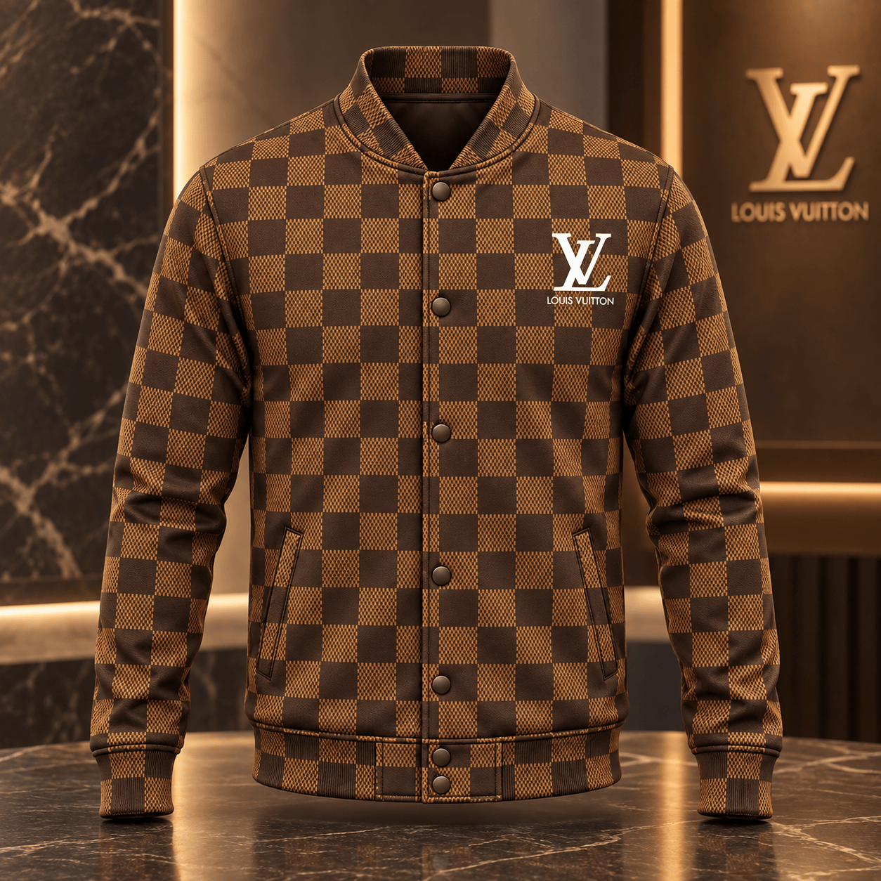Louis Vuitton | Signature Damier Check Baseball Jacket Fall 2026 Collection