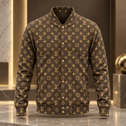 Louis Vuitton | Classic Monogram Print Baseball Jacket Winter 2026 Collection