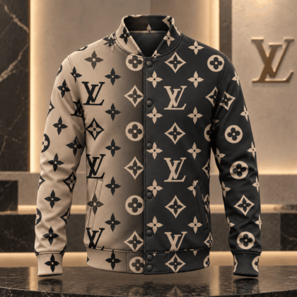 Louis Vuitton | Two-Tone Split Monogram Baseball Jacket Winter 2026 Collection