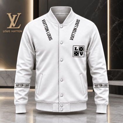 Louis Vuitton | Monochrome Dice Logo Print Baseball Jacket Winter 2026 Collection