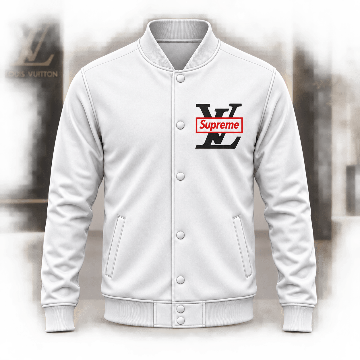 Louis Vuitton | Red Box Monogram Baseball Jacket Winter 2026 Collection