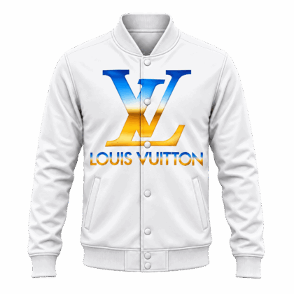 Louis Vuitton | Blue Gold Gradient Logo Baseball Jacket Winter 2026 Collection