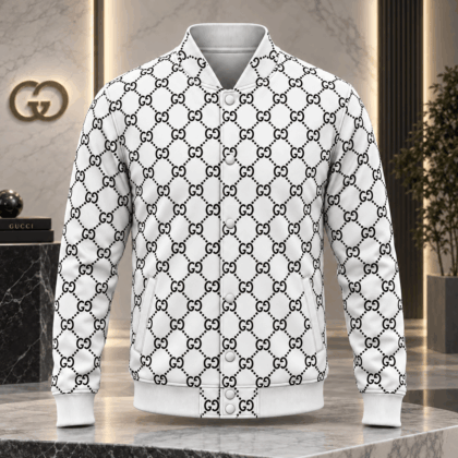 Gucci | Dotted Diamond Monogram Baseball Jacket Fall 2026 Drop
