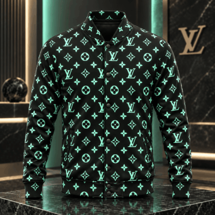 Louis Vuitton | Mint Monogram Print Baseball Jacket Winter 2026 Collection