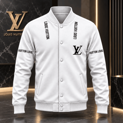 Louis Vuitton | Vertical Wordmark Logo Baseball Jacket Holiday 2026 Collection